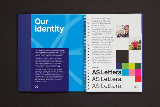 Brand guidelines and brand book for Alzheimer’s Society