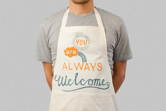 RED Christmas apron
